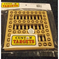 6 pack Fairground Bottle Shoot   REACTIVE TARGET INSERTS for 14cm Pellet Catchers