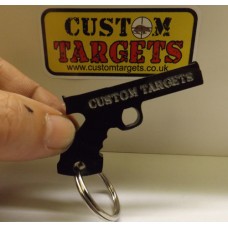 Custom Targets Black Pistol Acrylic Keyring