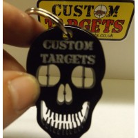 Custom Targets Black Skull Acrylic Keyring